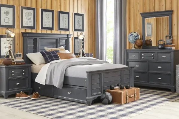Kids Hilton Head Graphite Full Panel Bedroom