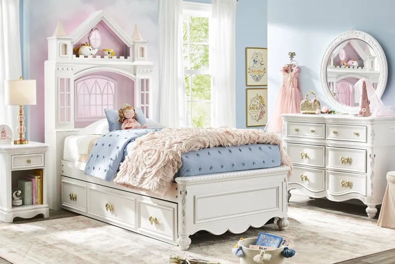 Disney Princess Sparkle White Twin Castle Bedroom