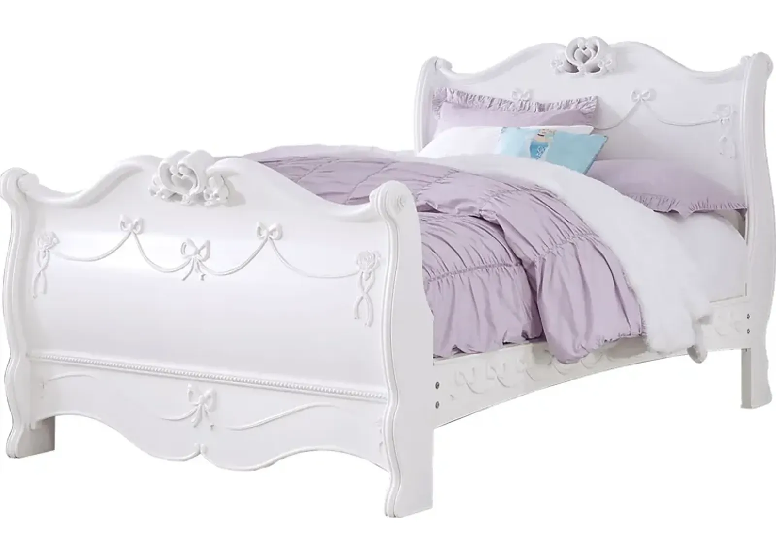 Disney Princess Fairytale White 3 Pc Full Sleigh Bed