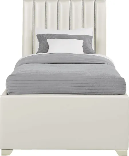 Kids Anya White 3 Pc Twin Upholstered Bed