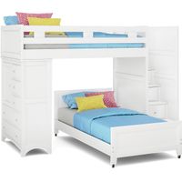Ivy League 2.0 White Twin/Twin Step Loft with Chest
