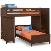 Ivy League 2.0 Walnut Twin/Twin Step Bunk with Chest