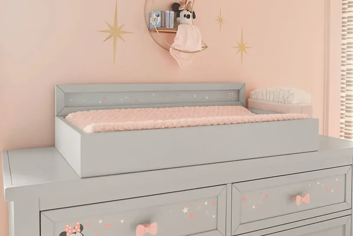 Kids Starry Dreams Gray Changing Tray with Minnie Mouse