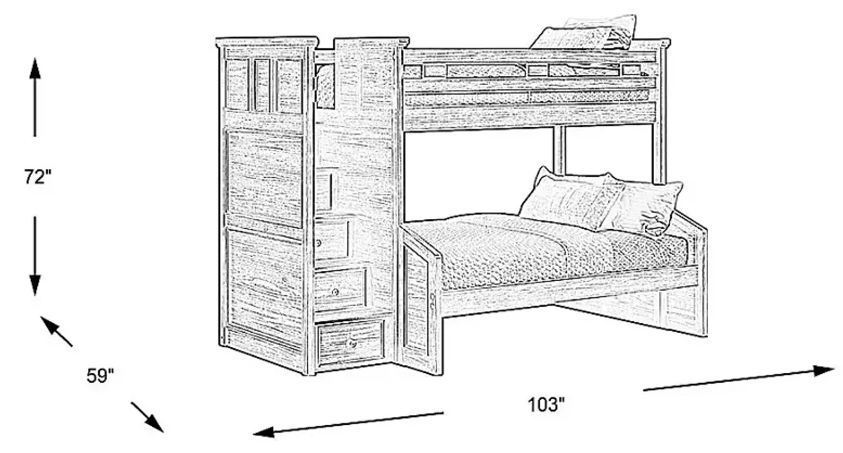 Kids Canyon Lake Java Twin/Full Step Bunk