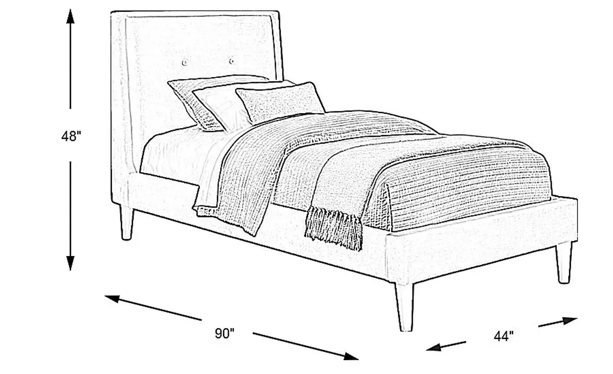 Kids Jaidyn Blue Twin Upholstered Bed