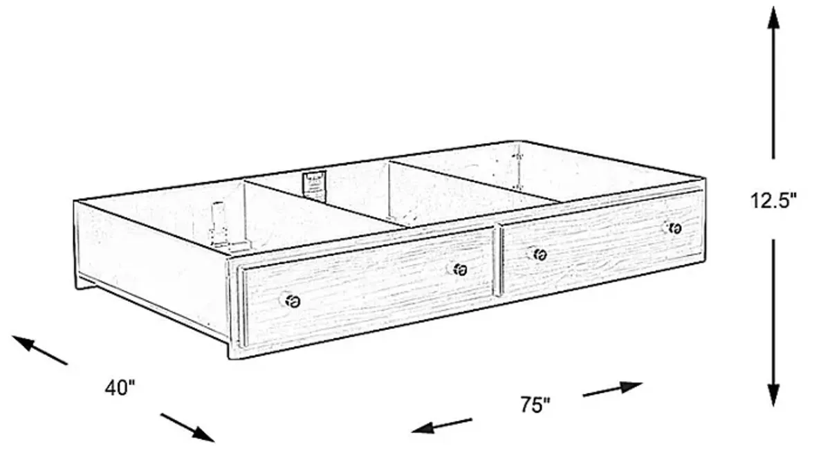 Santa Cruz Brown Cherry Twin Storage Trundle