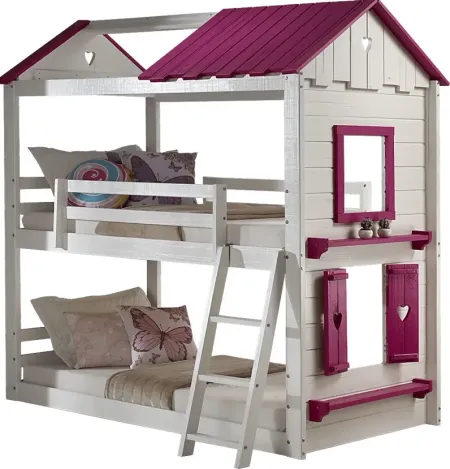 Heartbeat Cottage White Twin/Twin Bunk Bed
