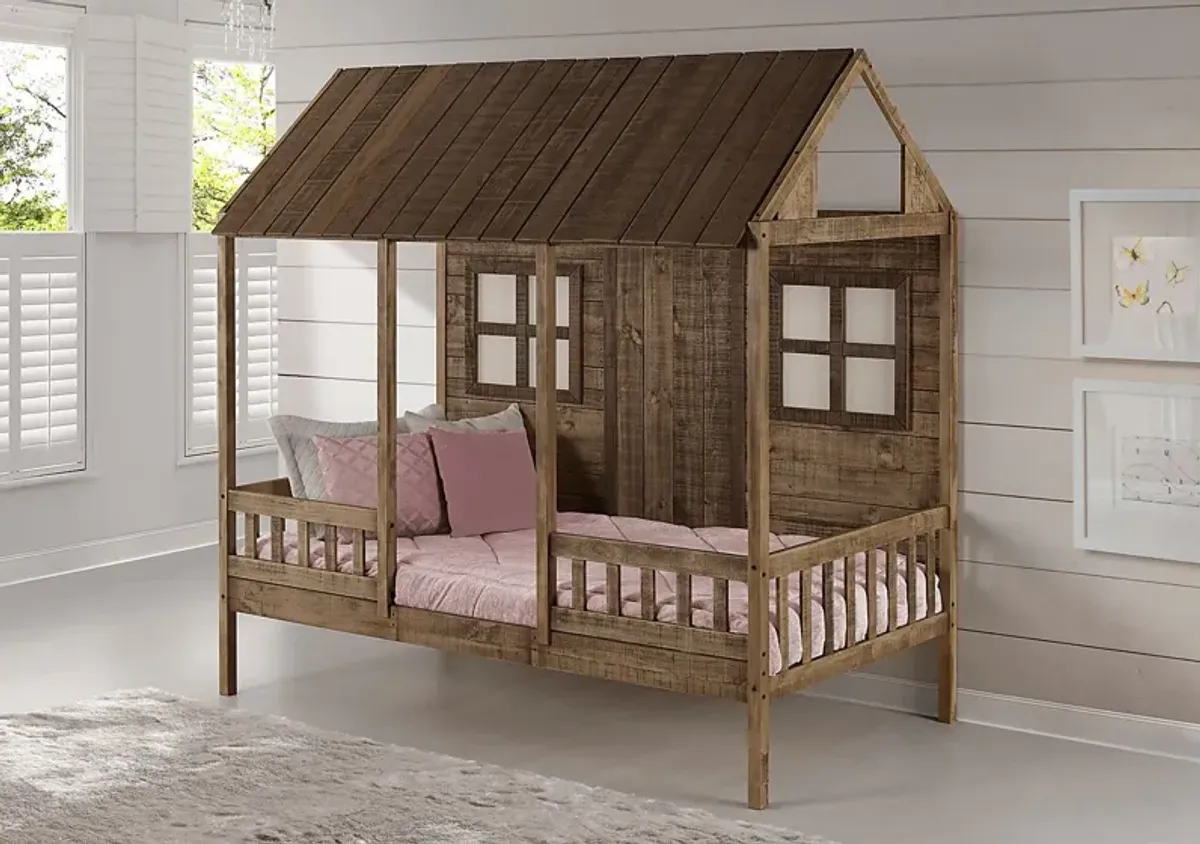 Shady Porch Brown Twin Jr. Loft Bed