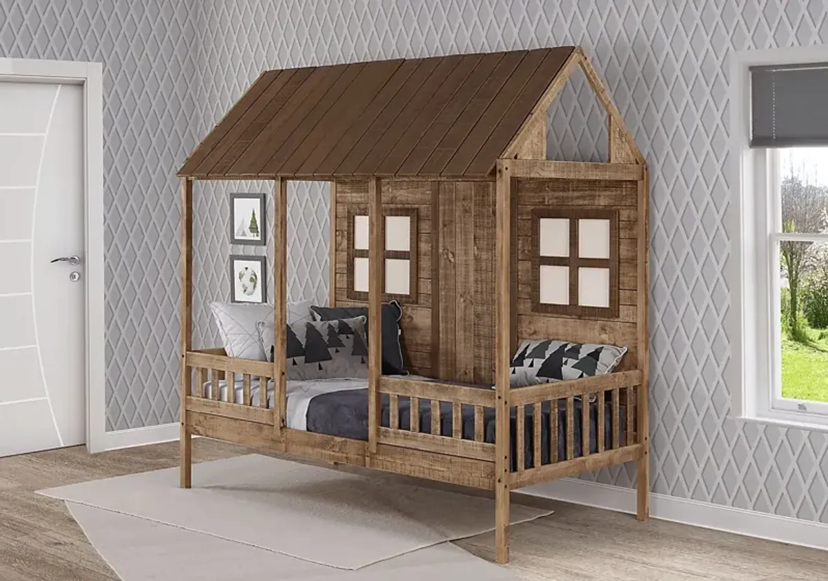 Shady Porch Brown Twin Jr. Loft Bed