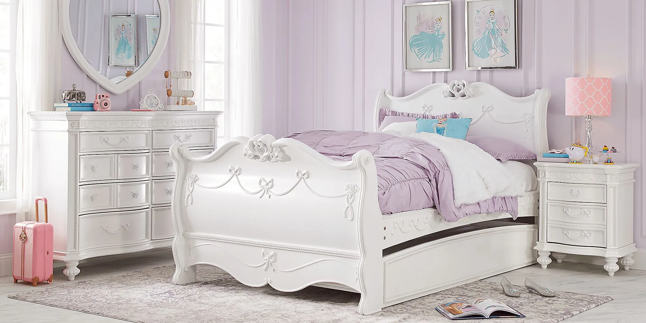 Disney Princess Fairytale White 5 Pc Twin Sleigh Bedroom