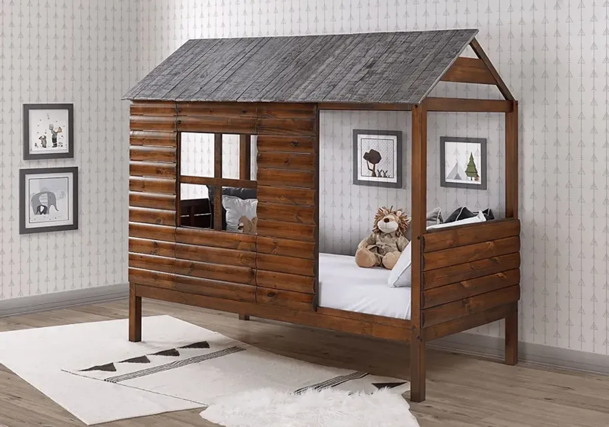 Loghouse Camp Walnut Twin Jr. Loft Bed