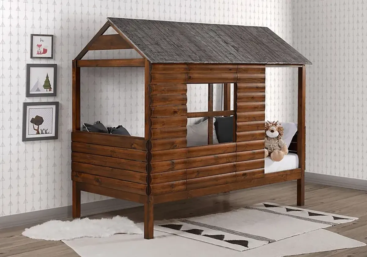 Loghouse Camp Walnut Twin Jr. Loft Bed