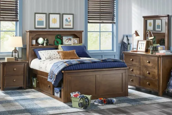 Kids South Bend Brown Cherry Full Bookcase Bedroom