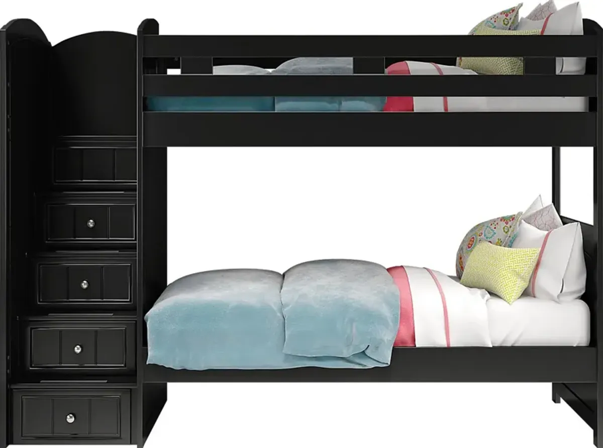 Kids Cottage Colors Black Twin/Twin Step Bunk Bed