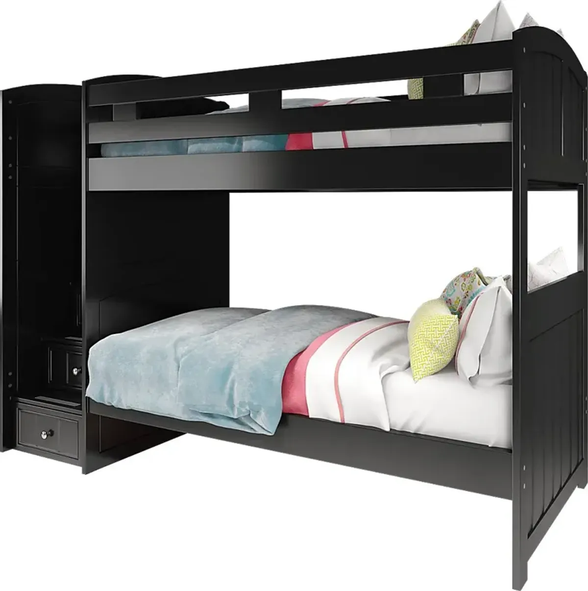 Kids Cottage Colors Black Twin/Twin Step Bunk Bed