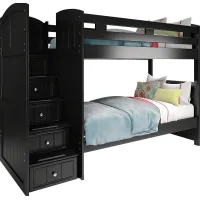 Kids Cottage Colors Black Twin/Twin Step Bunk Bed