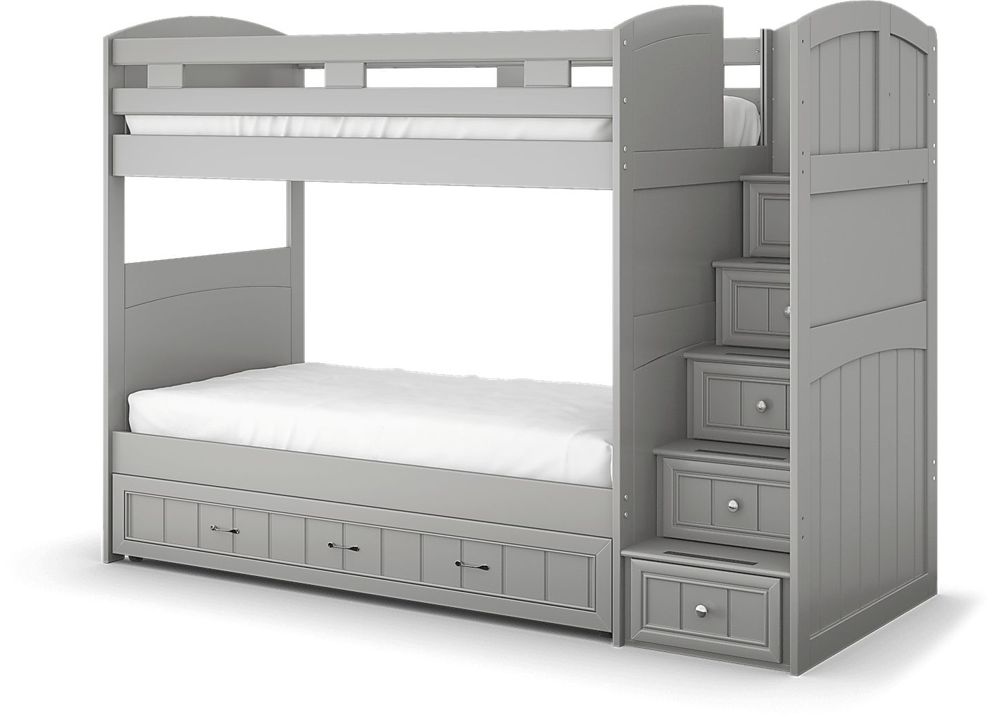 Kids Cottage Colors Gray Twin/Twin Step Bunk Bed