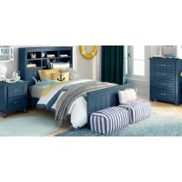 Kids Cottage Colors Navy 5 Pc Full Bookcase Bedroom