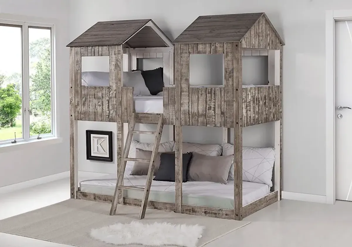 Timber Hideaway Beige Twin/Twin Bunk Bed