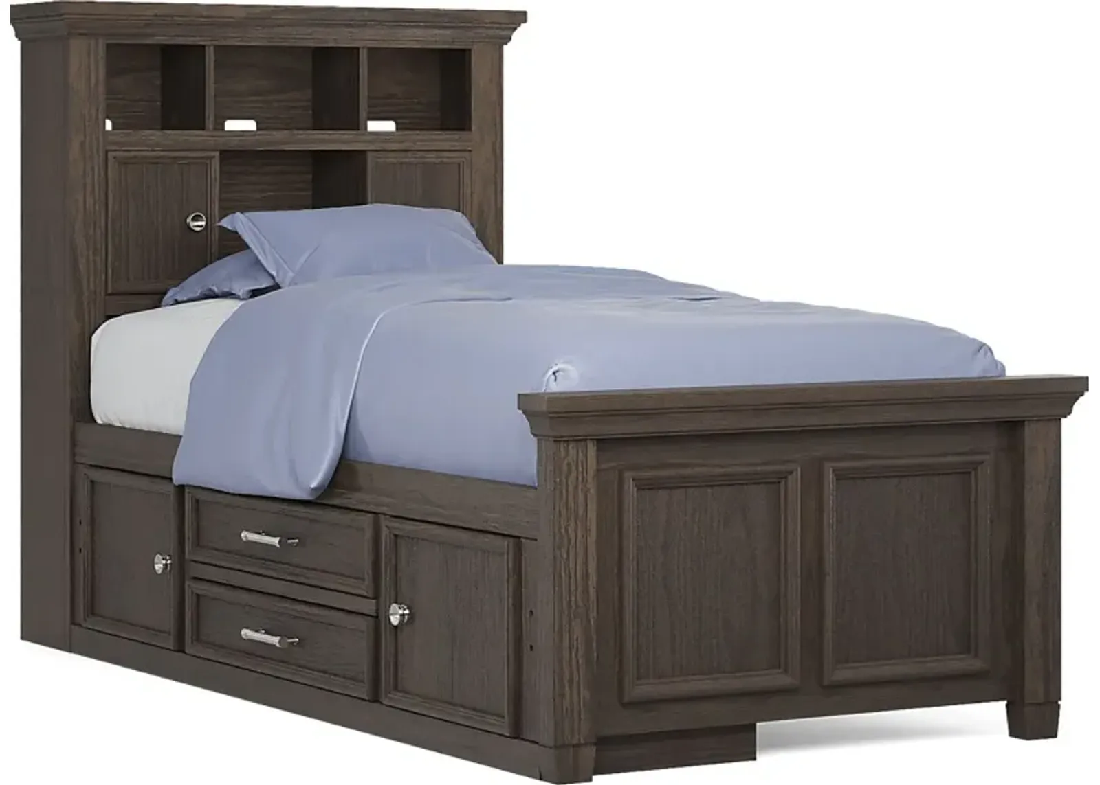 Kids Canyon Lake Java 3 Pc Twin Bookcase Bed with Storage Side Rail