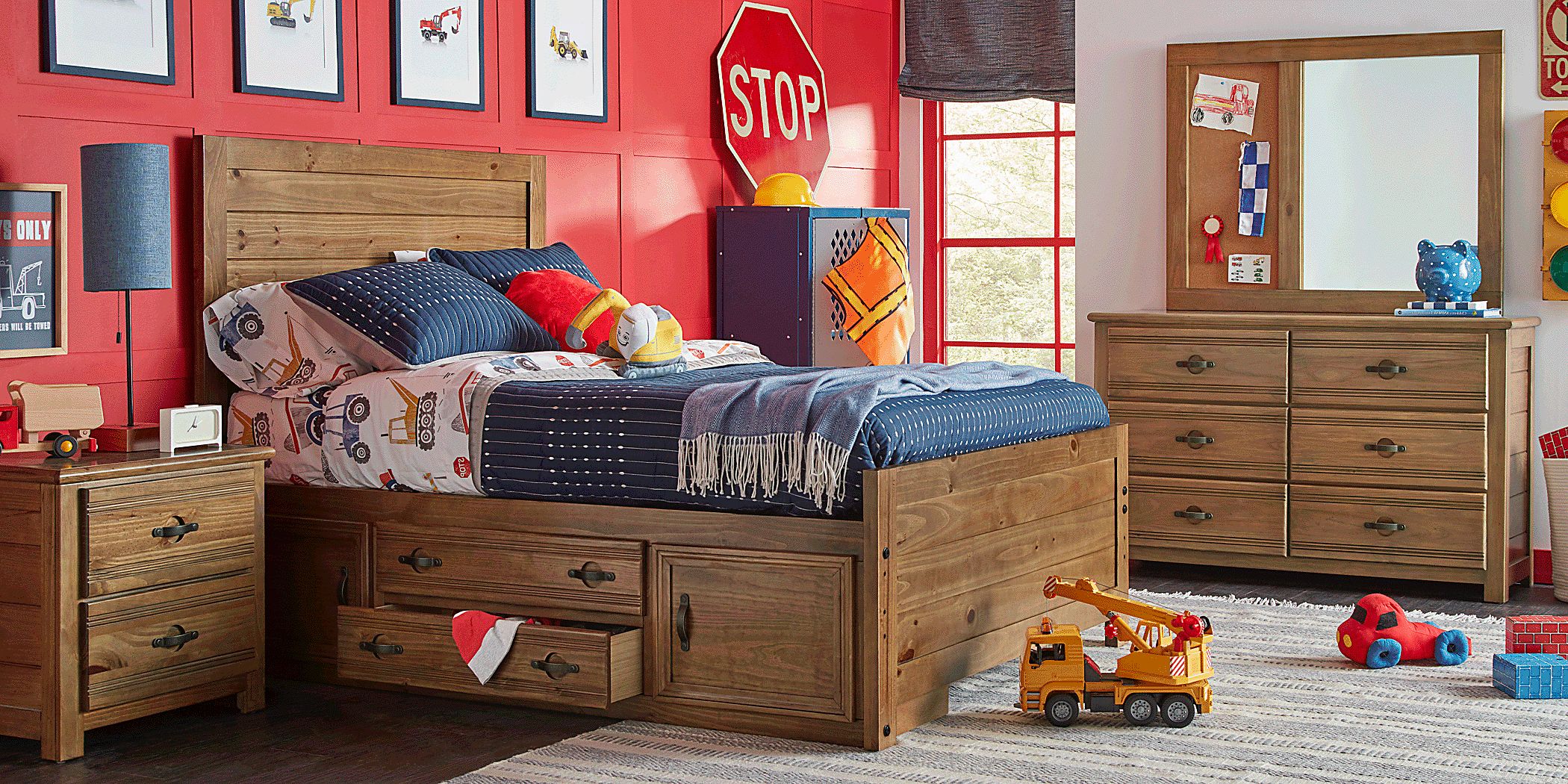 Kids Creekside 2.0 Chestnut 5 Pc Full Panel Bedroom with Storage