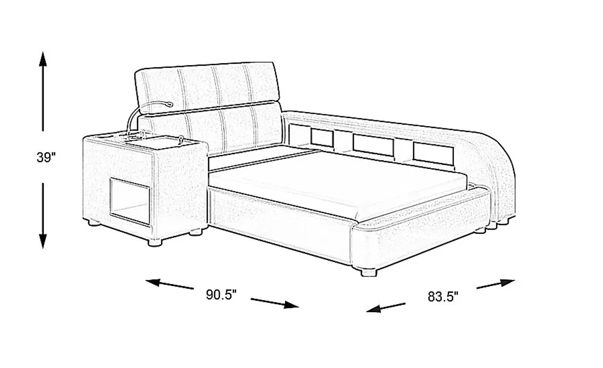 Kids ReGen&trade; Recharged Gray Full Bed with Nightstand and Bookcase