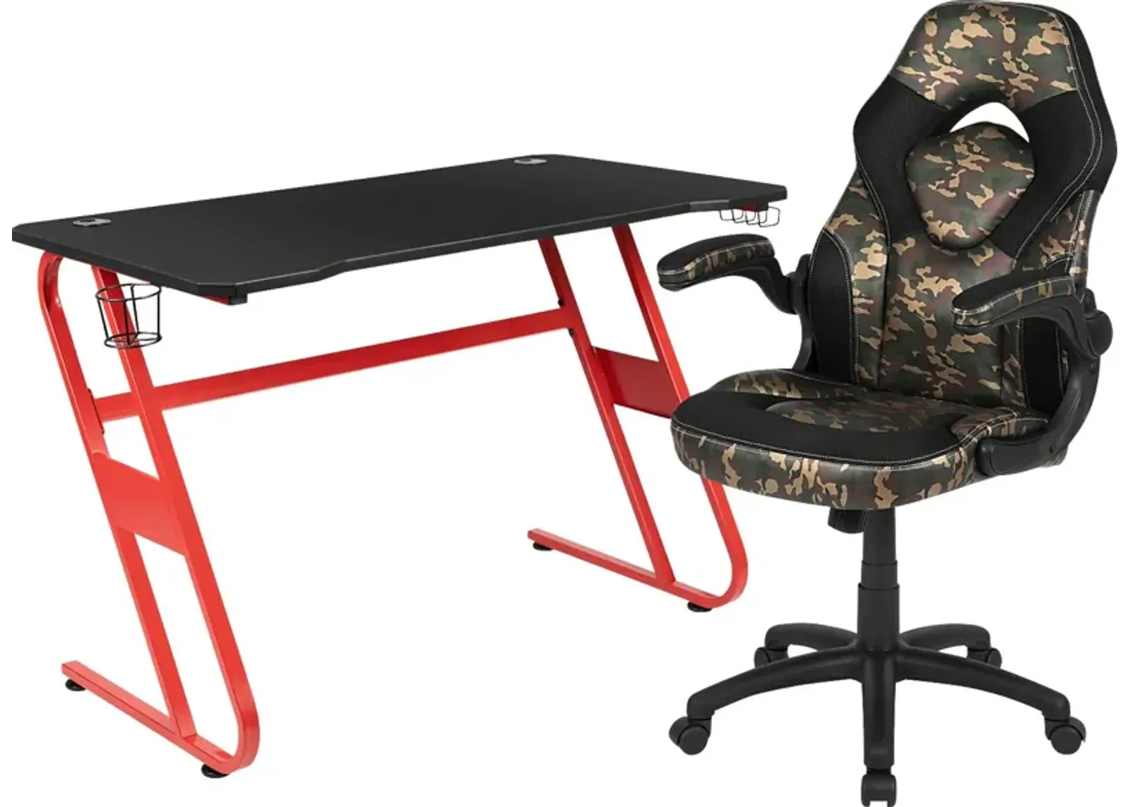 Kids Turole Red/Green Gaming Desk and Chair Set