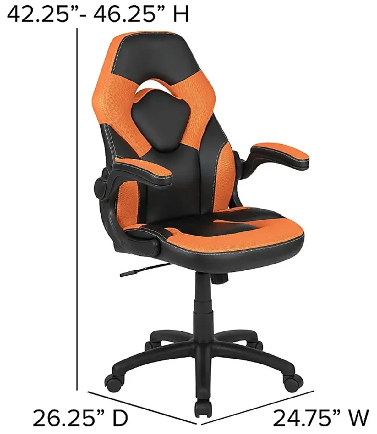 Kids Turole Red/Orange Gaming Desk and Chair Set