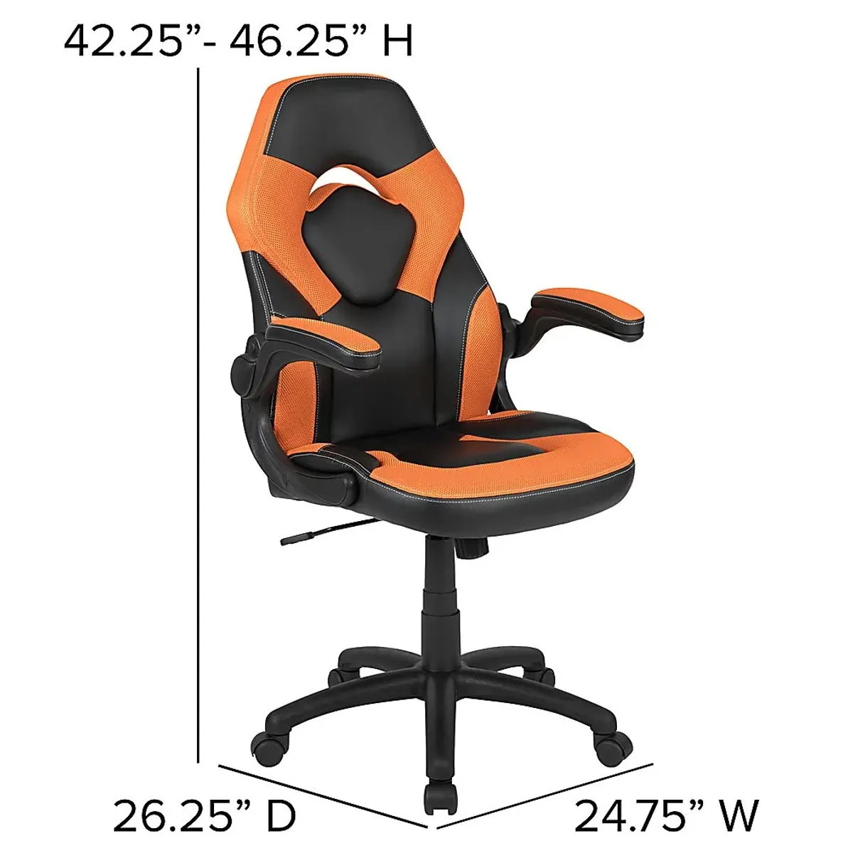 Kids Turole Red/Orange Gaming Desk and Chair Set