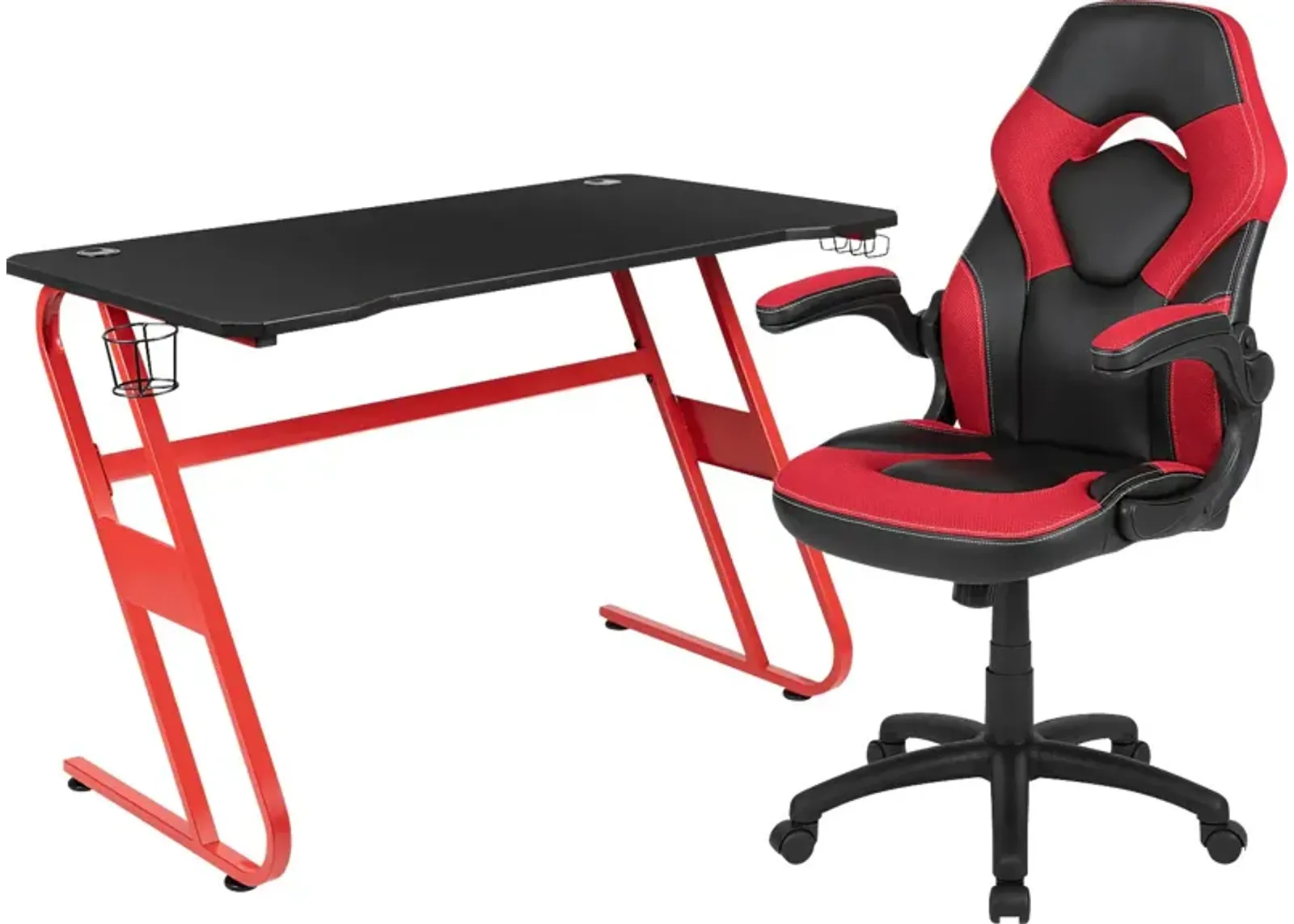 Kids Turole Red Gaming Desk and Chair Set