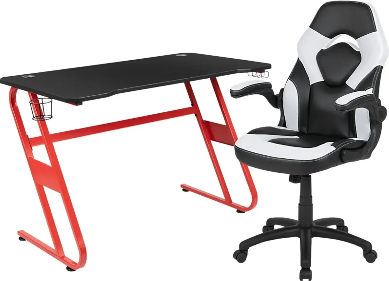 Kids Turole Red/White Gaming Desk and Chair Set