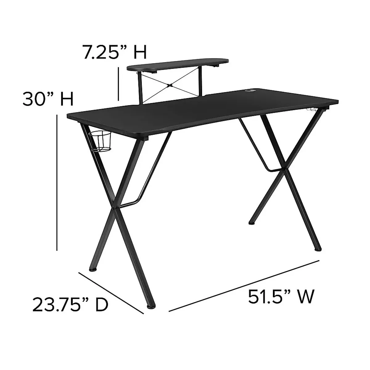 Gerro Black/Blue PC Gaming Desk and Chair Set