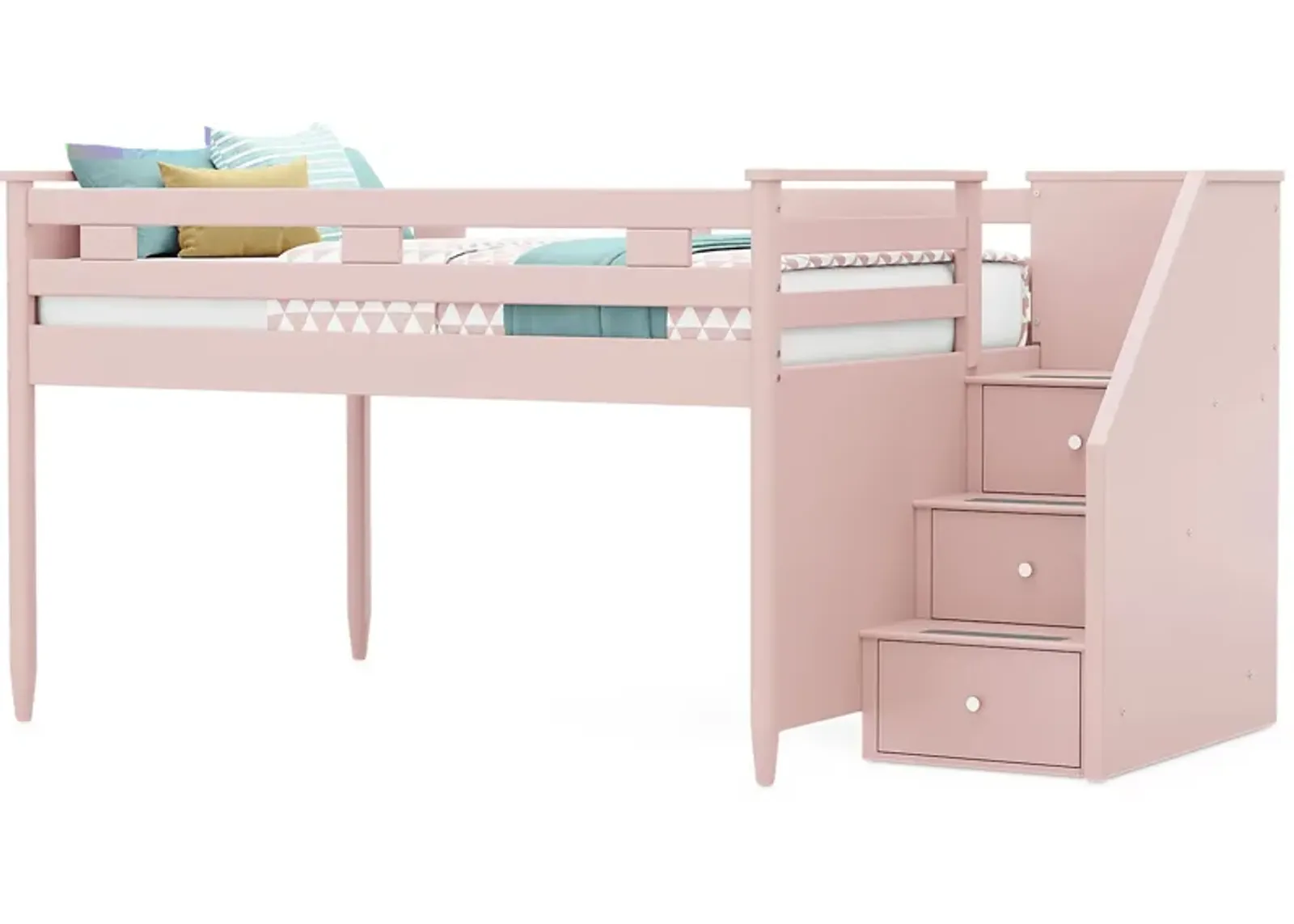 Kids Modern Colors Pink Full Step Loft