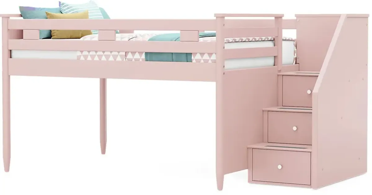 Kids Modern Colors Pink Full Step Loft