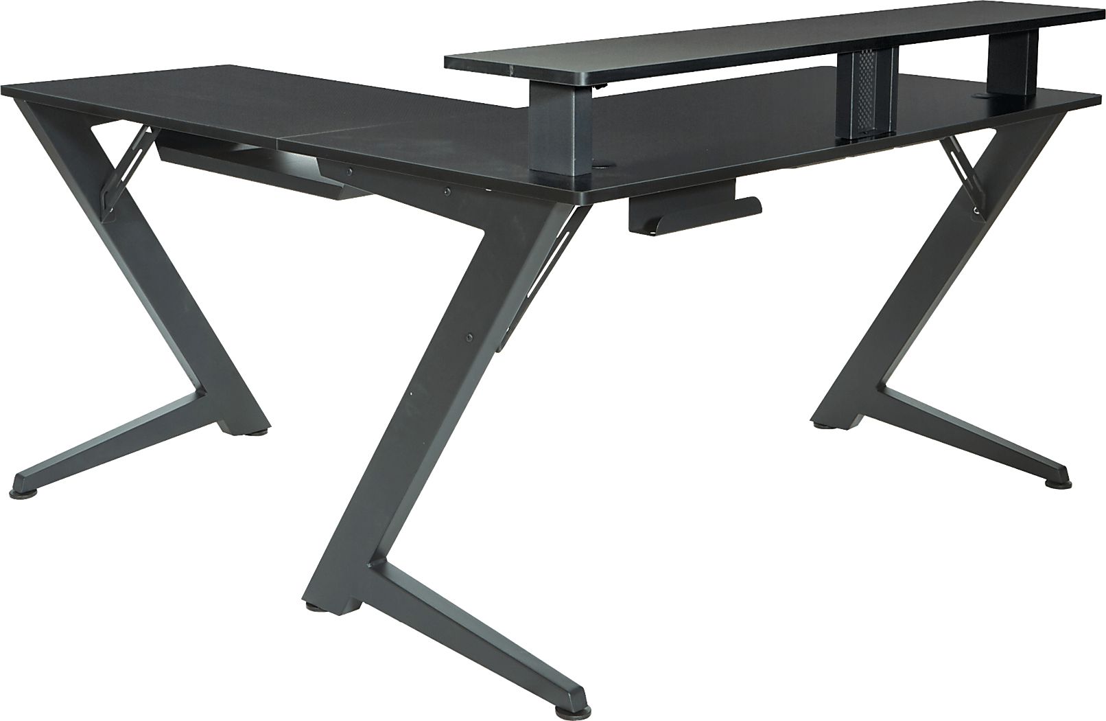 Antinous Black L-Shaped Gaming Desk