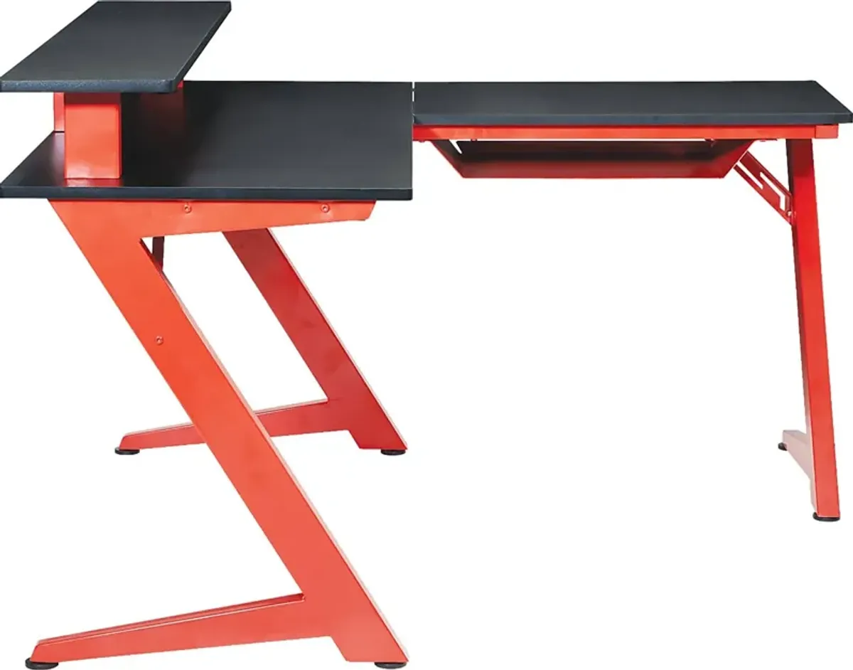 Antinous Red L-Shaped PC Gaming Desk