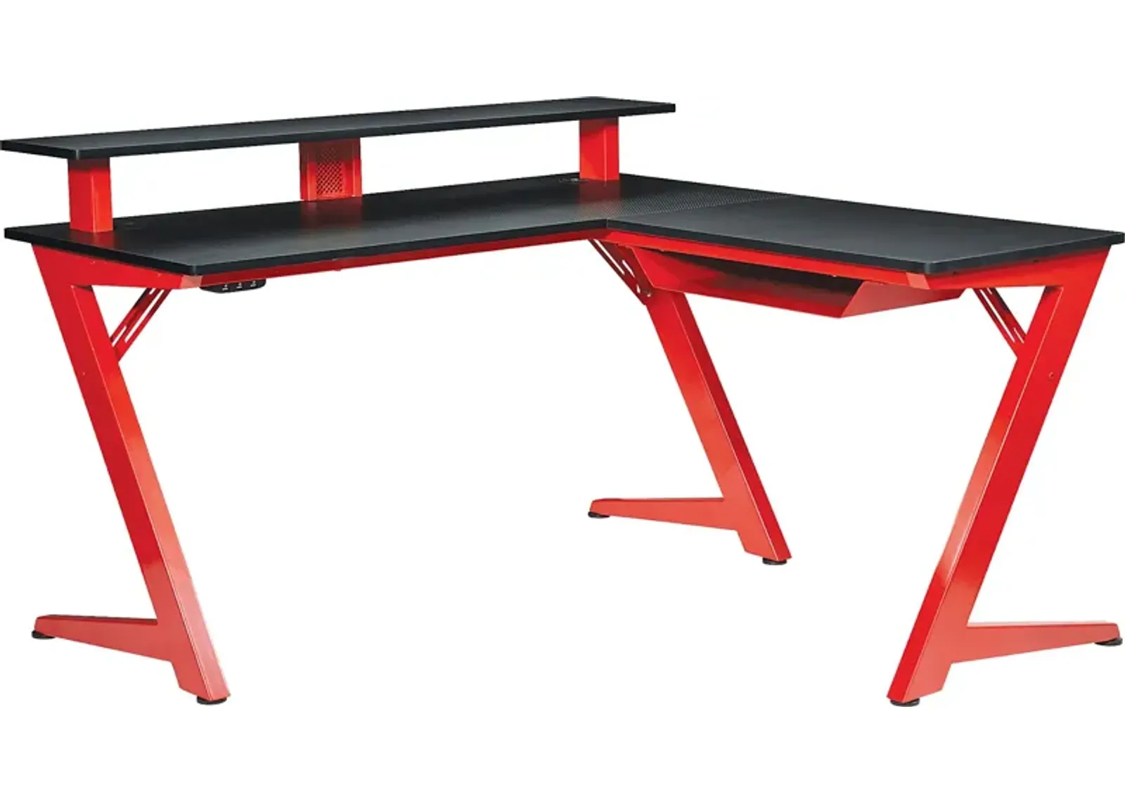 Antinous Red L-Shaped PC Gaming Desk