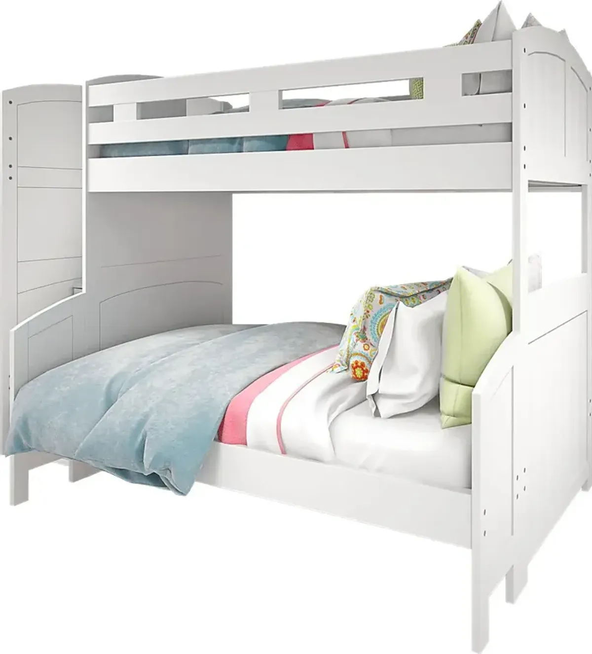 Kids Cottage Colors White Twin/Full Step Bunk