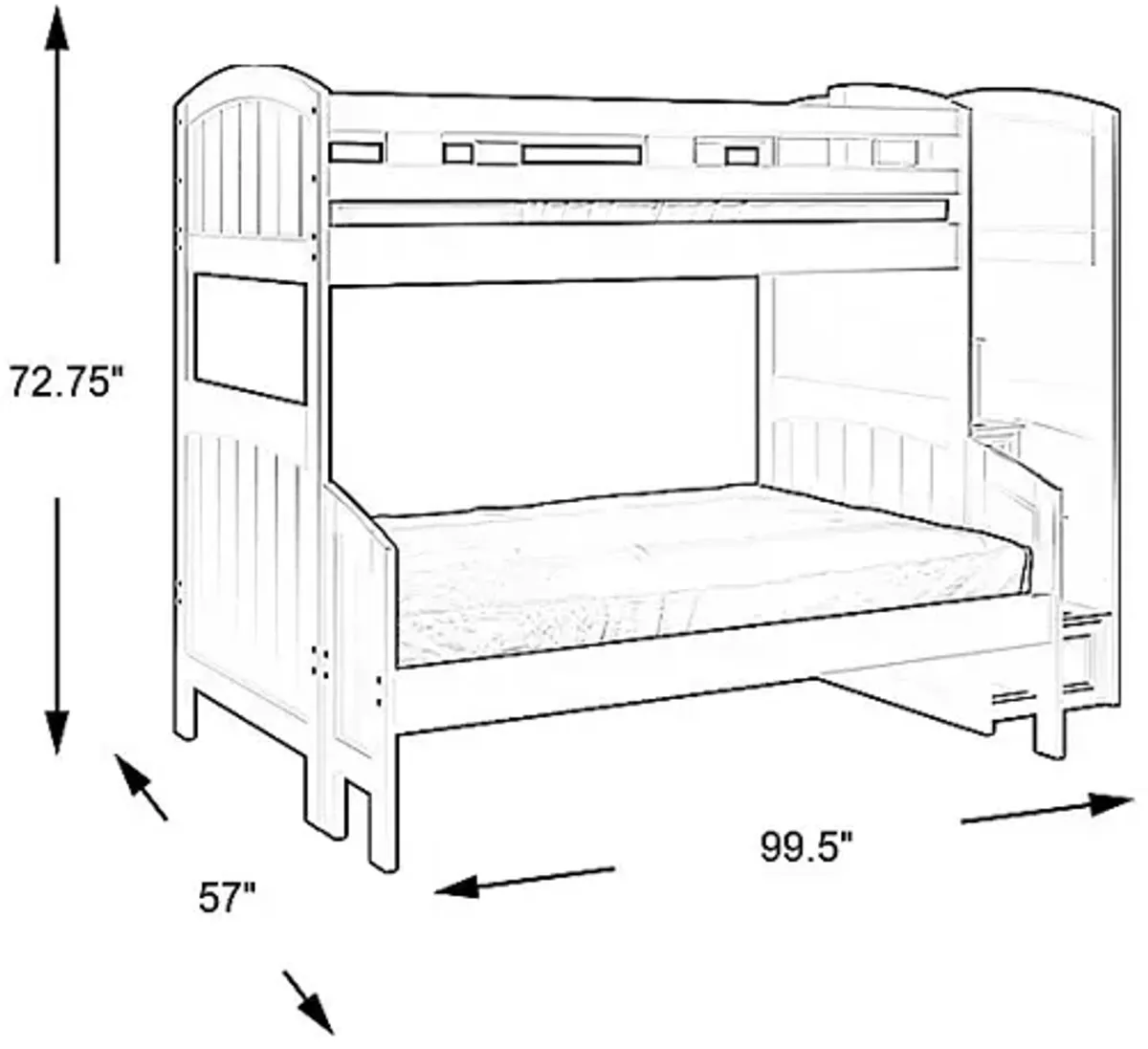 Kids Cottage Colors Black Twin/Full Step Bunk