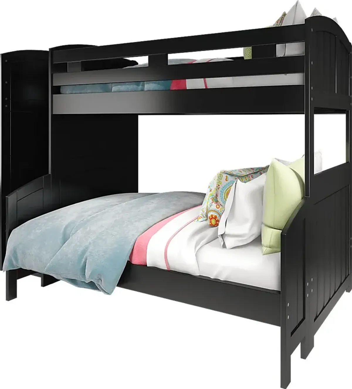 Kids Cottage Colors Black Twin/Full Step Bunk