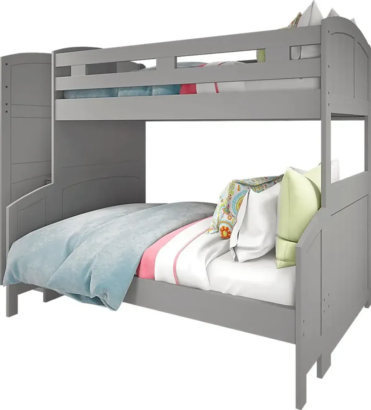 Kids Cottage Colors Gray Twin/Full Step Bunk