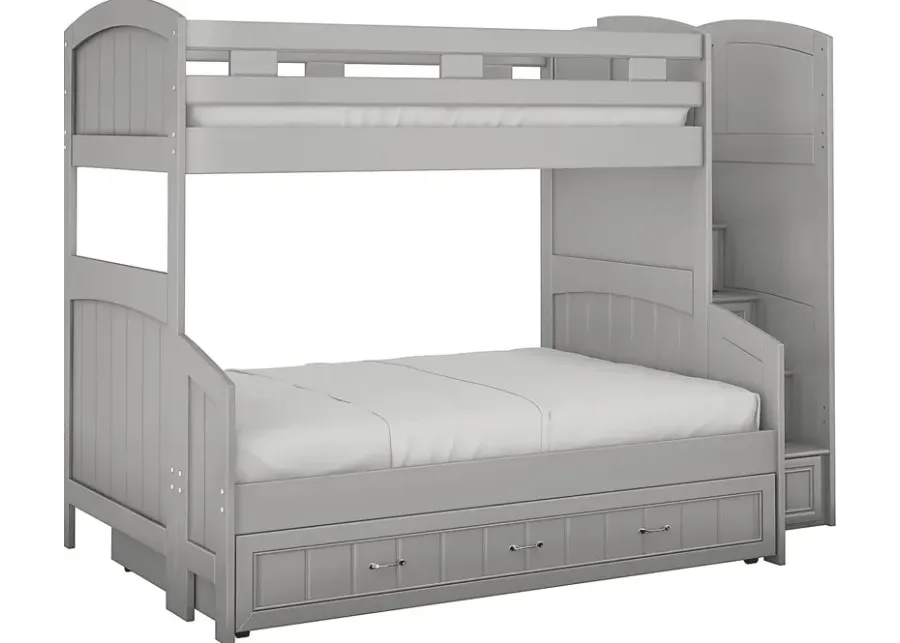 Kids Cottage Colors Gray Twin/Full Step Bunk