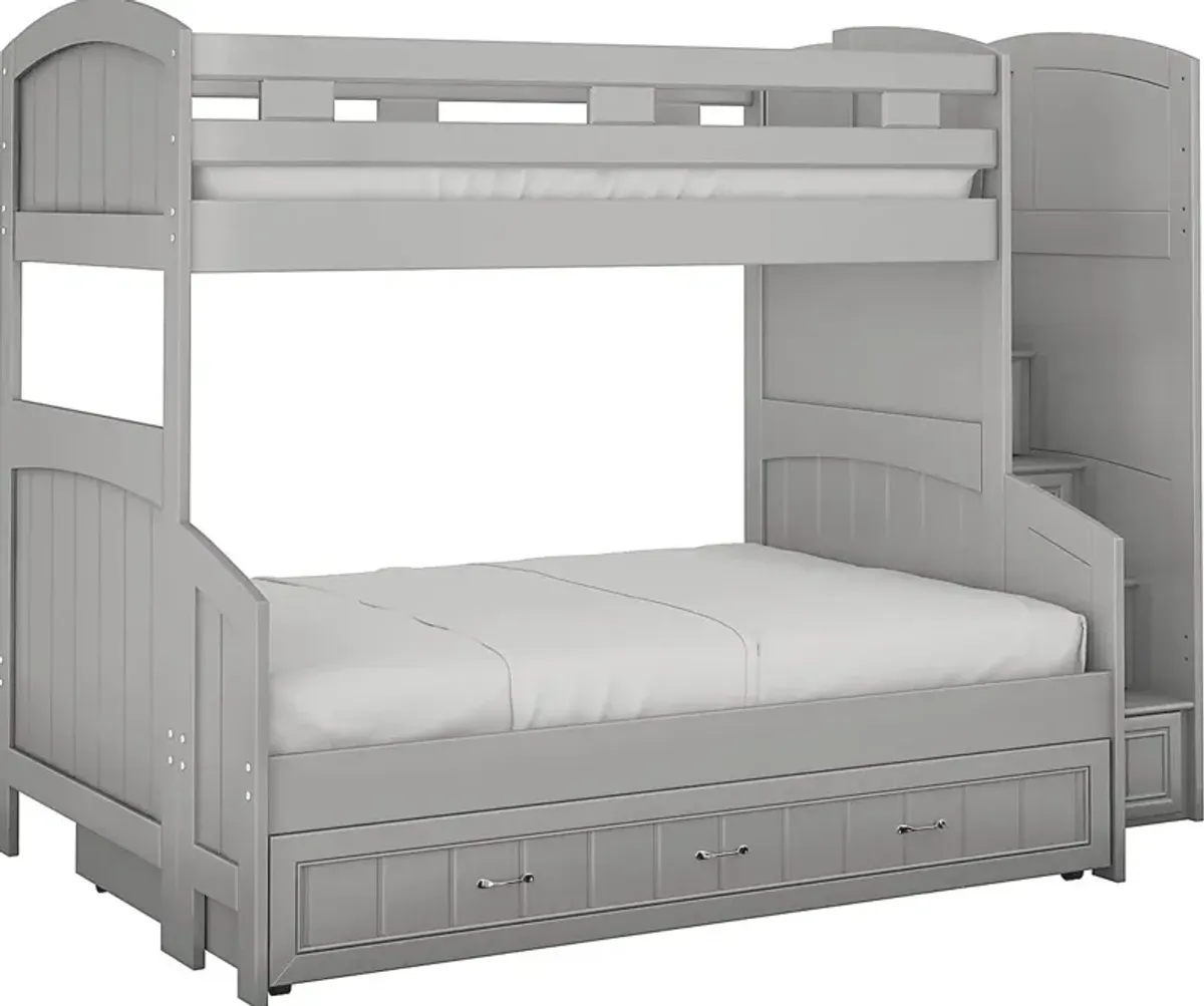 Kids Cottage Colors Gray Twin/Full Step Bunk