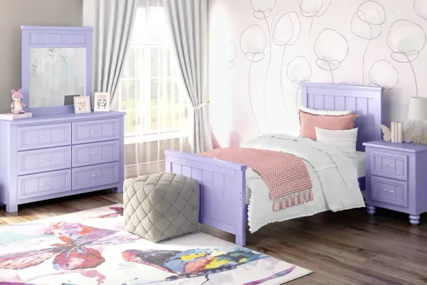Kids Cottage Colors Lavender Twin Panel Bedroom