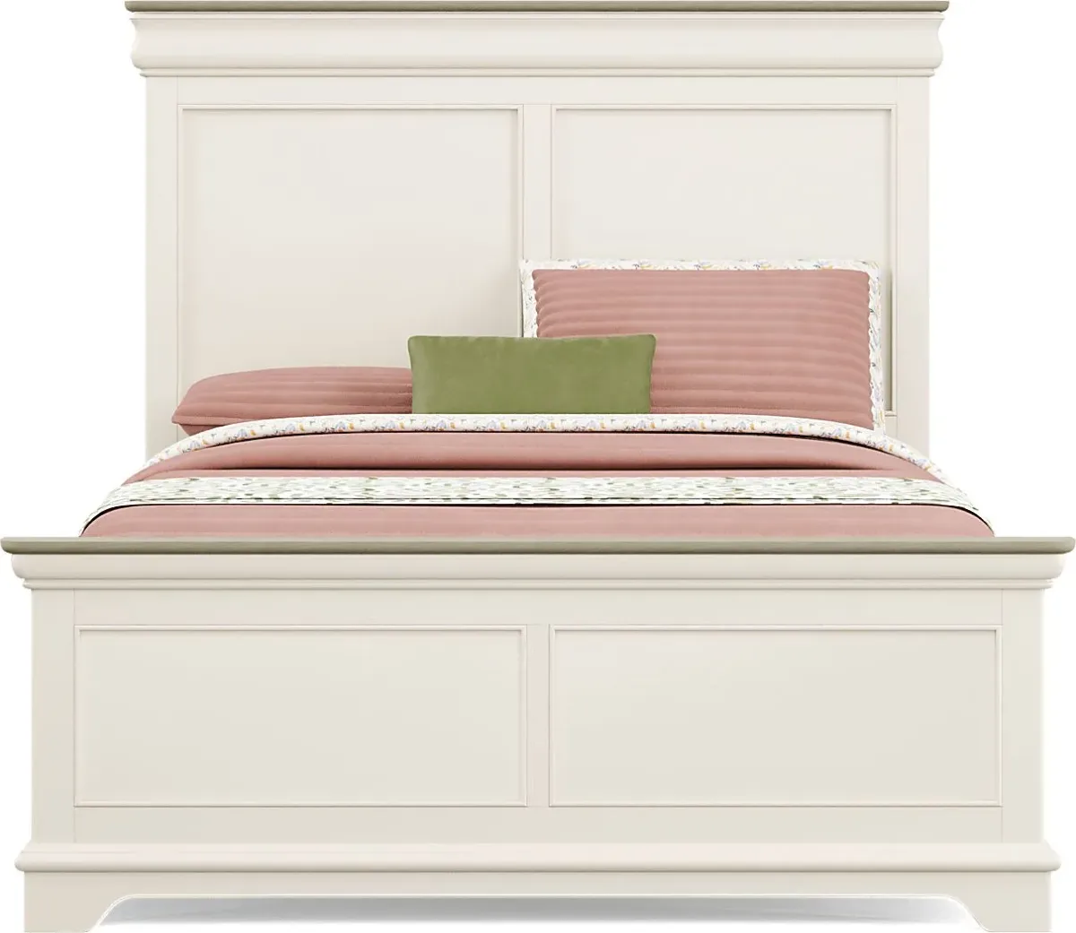 Kids Oberon Cream Full Panel Bed with Storage Side Rails