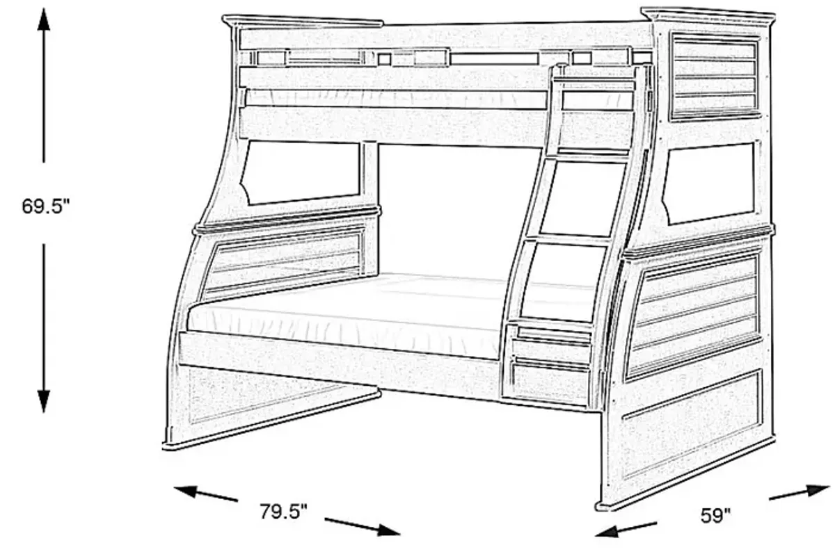 Kids Hilton Head White Twin/Full Bunk Bed