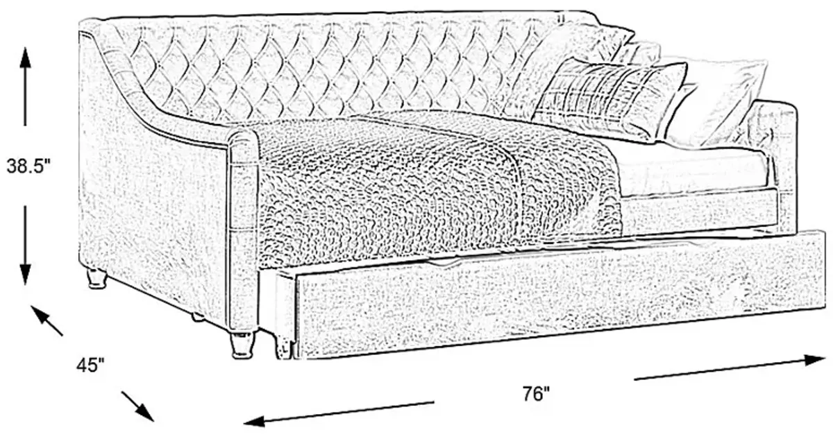 Alena Silver 4 Pc Twin Daybed with Twin Storage Trundle