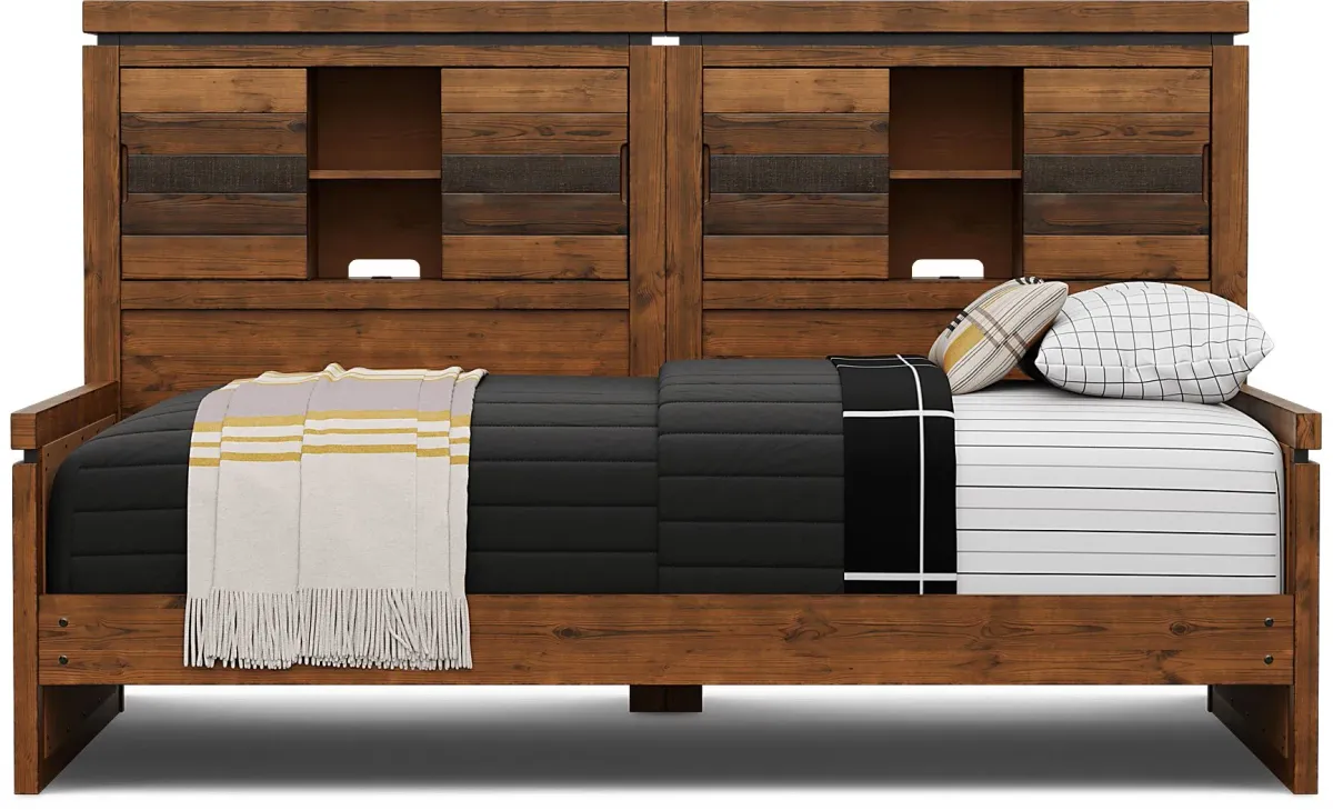 Kids Westover Hills Jr. Brown Twin Bookcase Wall Bed