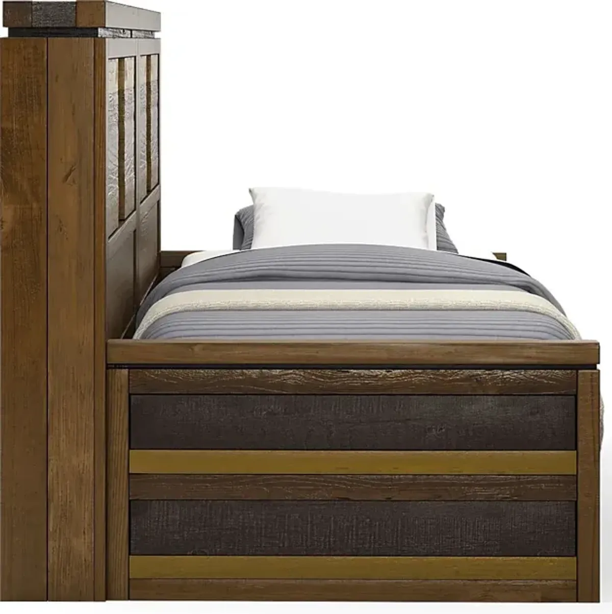 Kids Westover Hills Jr. Brown 3 Pc Twin Bookcase Wall Bed