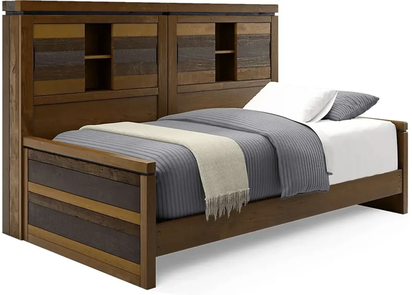 Kids Westover Hills Jr. Brown 3 Pc Twin Bookcase Wall Bed